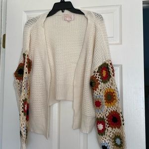 Cute bohemian crochet look cardigan